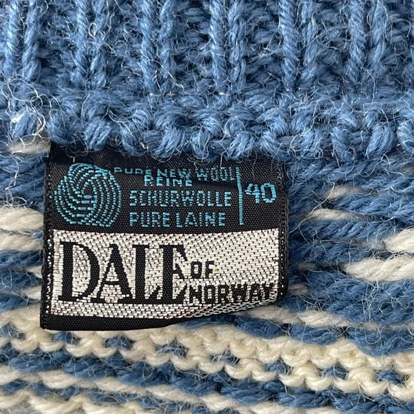 Dale of Norway Blue and White Cardigan Sweater - Picture 5 of 10